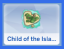 An image of the child of the islands trait box that is available in the sims 4 create a sim