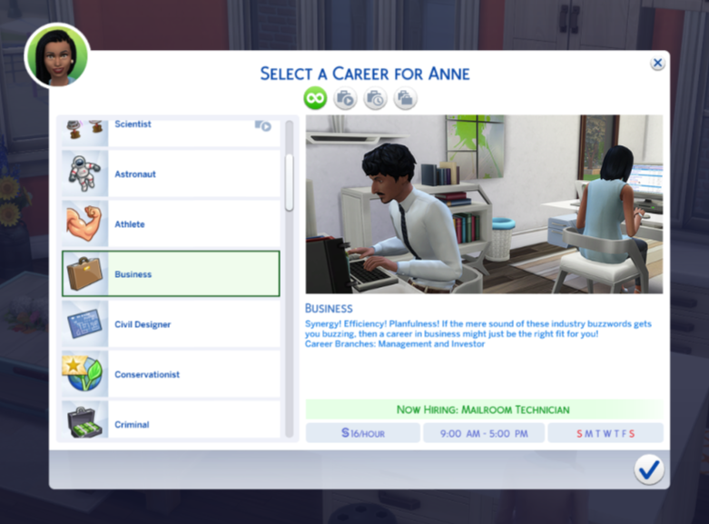 all jobs in sims 4