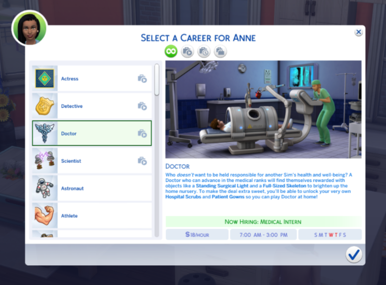 the sims 4 get to work doctor wont move