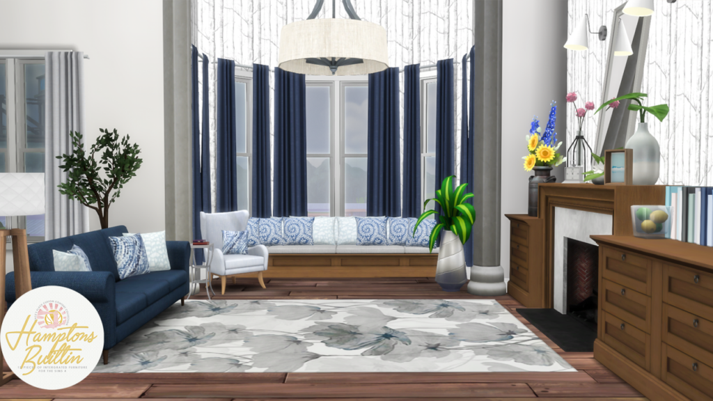 una sala de estar con insents construidos y bonitos sofás