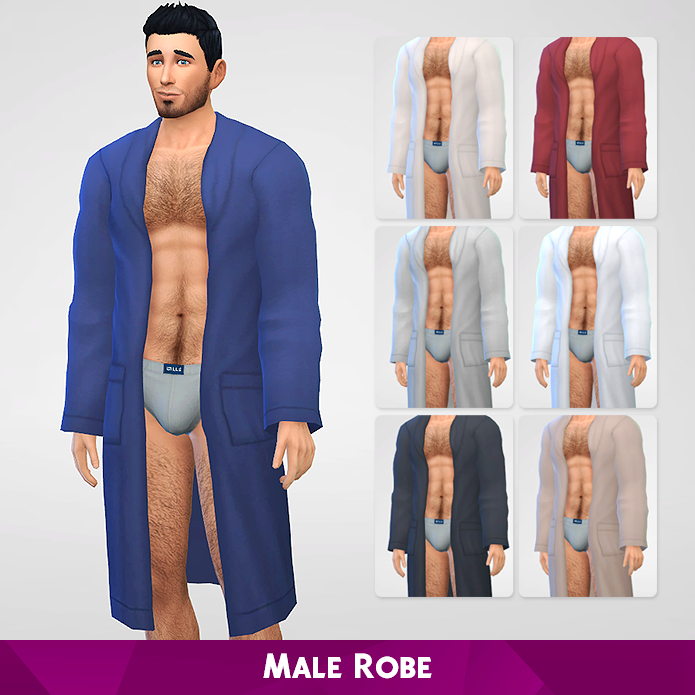 a sims 4 cc packs option where a sim is standing in a robe 