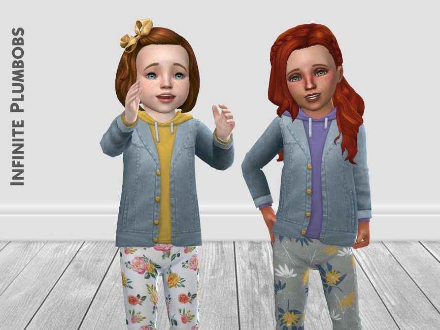 denim jacket with hoodie for sims 4 toddler cc