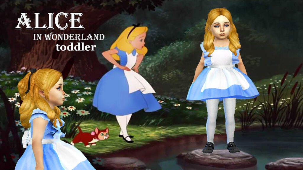 alice in wonderland costume for toddlers in the sims 4 