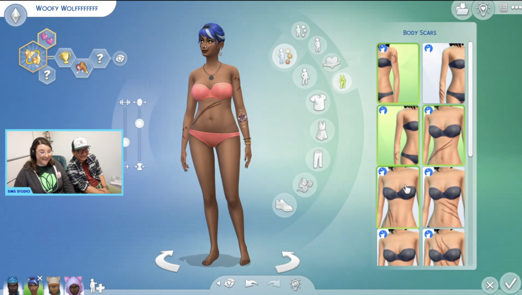 sim with body scars in the sims 4 werewolves 