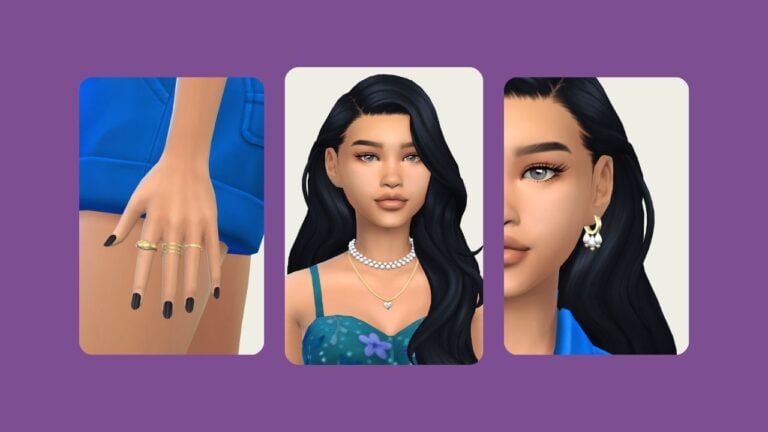 This is an image with a purple background. It has three rectangles with rounded-edges and inside of those images is product images for jewelry pieces from the minimalist collection by joliebean